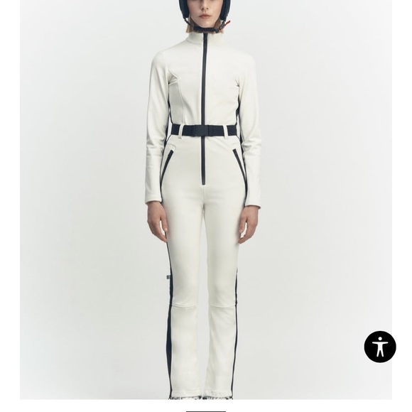 Windproof and waterproof jumpsuit ski collection WHITE NWT M - Picture 6 of 7